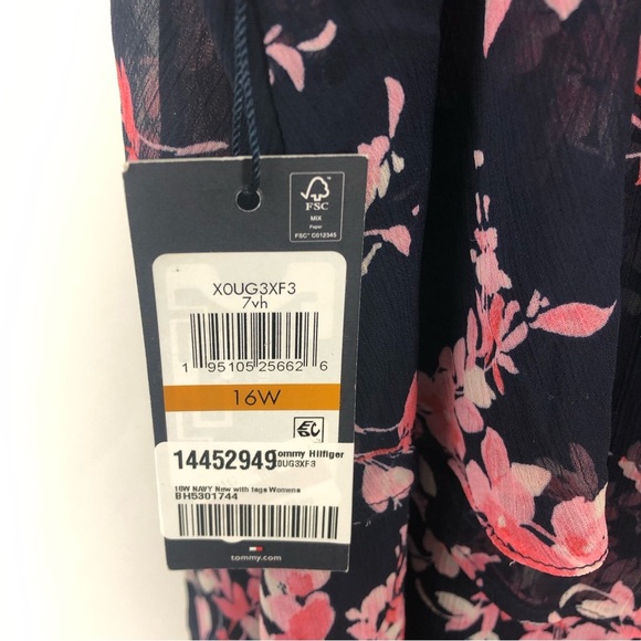 NWT Tommy Hilfiger‎ Floral Print Tiered Shift Dress Flowy A-line Mini Tank Dress - Picture 4 of 5